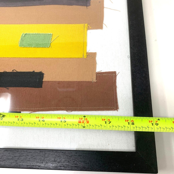 New Modernist Textile Remnant Art Hanging Collage Framed Minimalist Gallery - Picture 6 of 7